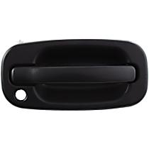 Front, Passenger Side Textured Black Bezel with Textured Black Lever Exterior Door Handle, With Key Hole