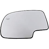 Driver Side Mirror Glass, Heated, Non-Towing, Without Signal Light, Blind Spot Detection, With Backing Plate