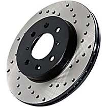 128.35118 Front, Driver or Passenger Side Brake Disc, Cross-Drilled,, Premium OE Style Series