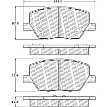 Front PQ Pro Series Mu Friction-Coating Formula Brake Pad Set