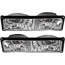Front, Driver and Passenger Side Turn Signal Light, without Bulb, Diamond Design