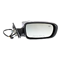 Passenger Side Mirror, Power, Manual Folding, Heated, Chrome, Without Signal Light, Without memory, Without Puddle Light, Without Auto-Dimming, Without Blind Spot Feature