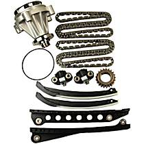 Timing Chain Kit, SOHC, Without required M6 x 1mm x 31.5mm timing chain guide bolt.; With Water Pump; Without Variable Valve Timing (VVT) Sprocket, 8 Cyl 5.4L