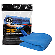 MIC708 Waffle Weave Glass and Window Microfiber Towel, Blue 24" x 16", Sold individually