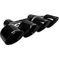 14062BLK Exhaust Tip - Black, Stainless Steel, Quad, Direct Fit, Sold individually