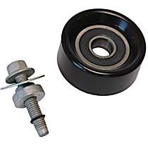 Accessory Belt Idler Pulley, 6 Cyl 3.6L, Air Conditioning and Power Steering; Smooth Pulley, Includes Hardware - 