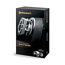 Serpentine Belt, 6 Cyl 3.8L, Accessory Drive; Kit Includes Poly-V, Tensioner Assembly and Idler Pulleys - 