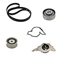SOHC, Timing Belt Kit With Water Pump; Interference Engine Application; Does not include seals; With plastic impeller, Water Pump Included, 6 Cyl 2.8L - 