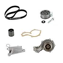 Timing Belt Kit With Water Pump; With 153-tooth belt; Interference Engine Application; Does not include seals; Includes hydraulic tensioner, Water Pump Included, 4 Cyl 1.8L - 