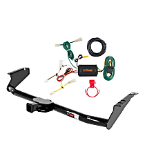 CURT Class 3 Trailer Hitch, 2" Receiver and Custom 4-Way Flat Output Trailer Wiring Combo Kit for Select Toyota Sienna 