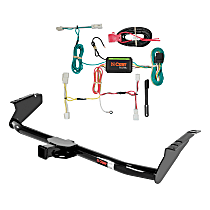 CURT Class 3 Trailer Hitch, 2" Receiver and Custom 4-Way Flat Output Trailer Wiring Combo Kit for Select Toyota Sienna 