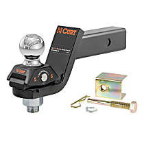 45143 Hitch Ball Mount - Powdercoated Black, Steel, Universal, Sold Individually