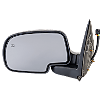 Driver Side Mirror, Power Adjust, Heated, Textured Black, Manual Folding, No Signal Light, No Blind Spot Feature, No Memory, With Puddle Light, No Auto-Dimming