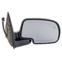 Passenger Side Mirror, Power Adjust, Heated, Textured Black, Manual Folding, No Signal Light, No Blind Spot Feature, No Memory, With Puddle Light, No Auto-Dimming