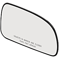 Passenger Side Mirror Glass, Non-Heated, No Blind Spot Feature, Convex, With backing plate