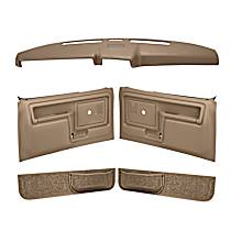 12-108CN-LBR Interior Restoration Kit - Brown, ABS Plastic, Dash Cap, Door Panel, Kick Panel, Direct Fit, Kit