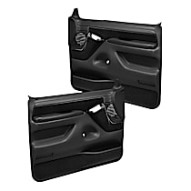 12-92F-BLK Front, Driver and Passenger Side Door Trim Panel - Black