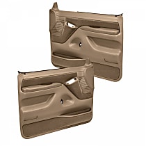 12-92F-LBR Door Trim Panel - Brown, ABS Plastic, Direct Fit, Set of 2