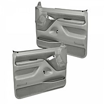 12-92F-LGR Door Trim Panel - Gray, ABS Plastic, Direct Fit, Set of 2