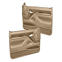 Front, Driver and Passenger Side, Door Trim Panel, Full Power Only; Padded Armrest; Weather Stripping; New Fasteners, Neutral