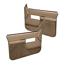 Front, Driver and Passenger Side, Door Trim Panel, Full Power Only; Padded Armrest; Weather Stripping; New Mounting Fasteners, Light Brown