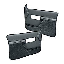 Front, Driver and Passenger Side, Door Trim Panel, Full Power Only; Padded Armrest; Weather Stripping; New Mounting Fasteners, Slate Gray