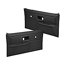 18-34N-BLK Front, Driver and Passenger Side Door Trim Panel - Black