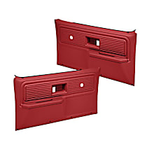 18-34N-RD Front, Driver and Passenger Side Door Trim Panel - Red