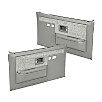 18-35F-LGR Front, Driver and Passenger Side Door Trim Panel - Light Gray