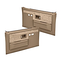 18-35F-LBR Front, Driver and Passenger Side Door Trim Panel - Light Brown