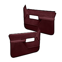 Front, Driver and Passenger Side, Door Trim Panel, Full Power Only; Padded Armrest; Weather Stripping; New Mounting Fasteners, Maroon
