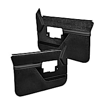 Front, Driver and Passenger Side, Door Trim Panel, Full Power; Padded Armrest; Weather Stripping; New Mounting Fasteners, Black