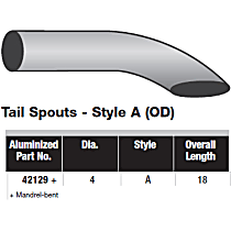 42129 Exhaust Tip - Natural, Aluminized Steel, Single, Universal, Sold individually