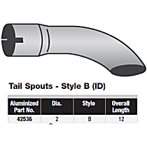 42536 Exhaust Tip - Natural, Aluminized Steel, Single, Universal, Sold individually