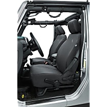 29290-35 Front Seat Cover, Black diamond, Made of Vinyl, Solid Design, High Back Bucket Jeep JL Custom Tailored Series