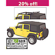293781 Soft Top - Without Frame (Requires Factory Frame) Black