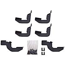 Running Board Mounting Kit - Textured Black, Steel, Custom Fit, Kit