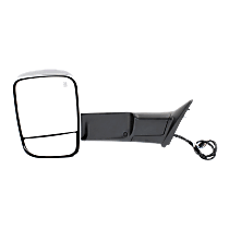 Driver Side Mirror, For Models With Towing Package, Power Adjust, Heated, Chrome, Power Folding, In-housing Signal Light, With Blind Spot Glass, With Memory, With Puddle Light, No Auto-Dimming