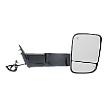 Passenger Side Mirror, For Models With Towing Package, Power Adjust, Heated, Chrome, Power Folding, In-housing Signal Light, With Blind Spot Glass, With Memory, With Puddle Light, No Auto-Dimming