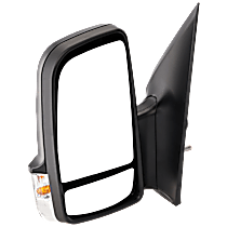 Driver Side Mirror, Non-Towing, Manual Adjust, Manual Folding, Non-Heated, Textured Black, In-housing Signal Light, Without memory, Without Puddle Light, Without Auto-Dimming, With Blind Spot Glass