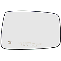 Passenger Side Mirror Glass, Heated, Non-Towing, Without Turn Signal Light