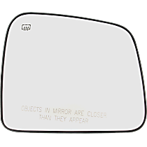 Passenger Side Mirror Glass, Heated, No Blind Spot Feature, Convex, With backing plate