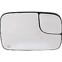 Passenger Side Mirror Glass, Heated, Towing, With Blind Spot Glass, Flat, For Models With Power Trailer Towing Mirror, Fold-Away