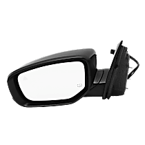 Driver Side Mirror, Power, Manual Folding, Heated, Paintable, In-housing Signal Light, No Memory, With Puddle Light, No Auto-Dimming, With Blind Spot Detection in Glass