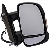 Passenger Side Mirror, Power Adjust, Heated, Textured Black, Power Folding, In-housing Signal Light, No Blind Spot Feature, No Memory, No Puddle Light, No Auto-Dimming