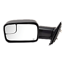 Driver Side Towing Mirror, Power, Manual Folding, Heated, Textured Black, Without Signal Light, Without memory, Without Puddle Light, Without Auto-Dimming, With Blind Spot Glass