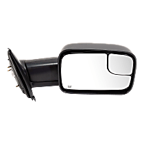 Passenger Side Towing Mirror, Power, Manual Folding, Heated, Textured Black, Without Signal Light, Without memory, Without Puddle Light, Without Auto-Dimming, With Blind Spot Glass