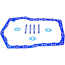 Oil Pan Gasket - Rubber-coated fiber, Direct Fit, Set