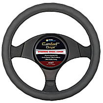 3301GY Comfort Grips Racing Grip Steering Wheel Cover - Gray, Leatherette Vinyl, Universal 13.5-14.4 in., Slip-On, Sold individually