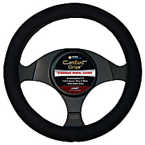 3311BK Comfort Grips Ultra Plush Steering Wheel Cover - Black, Microfiber and memory foam, Universal 13.5-14.4 in., Slip-On, Sold individually